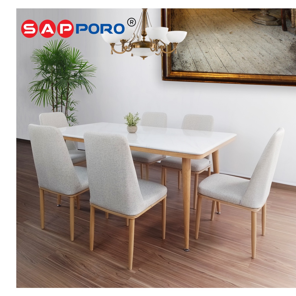 Industri Furniture Indonesia SAPPORO EMILIA Meja Makan Set Marmer