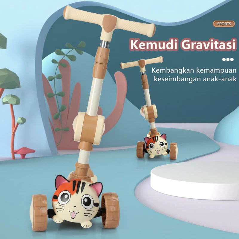 Helik Helik Skuter Anak Roda 3