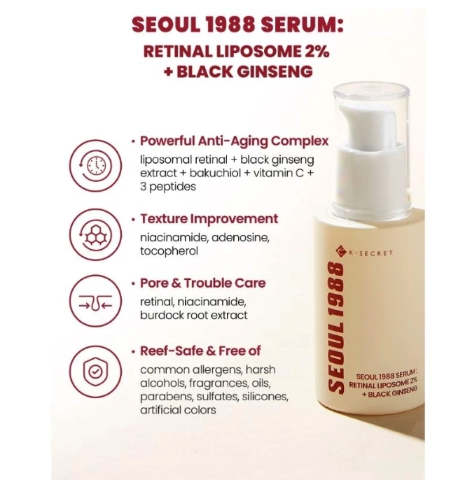K-SECRET Seoul 1988 Serum: Retinal Liposome 2% + Black Ginseng 4