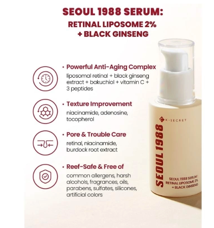 K-SECRET Seoul 1988 Serum: Retinal Liposome 2% + Black Ginseng 4