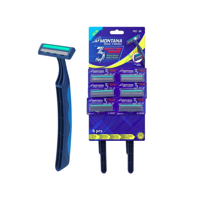 Penco Mega Abadi Montana Razor 3 Blades 6 Pcs TRZ-3B