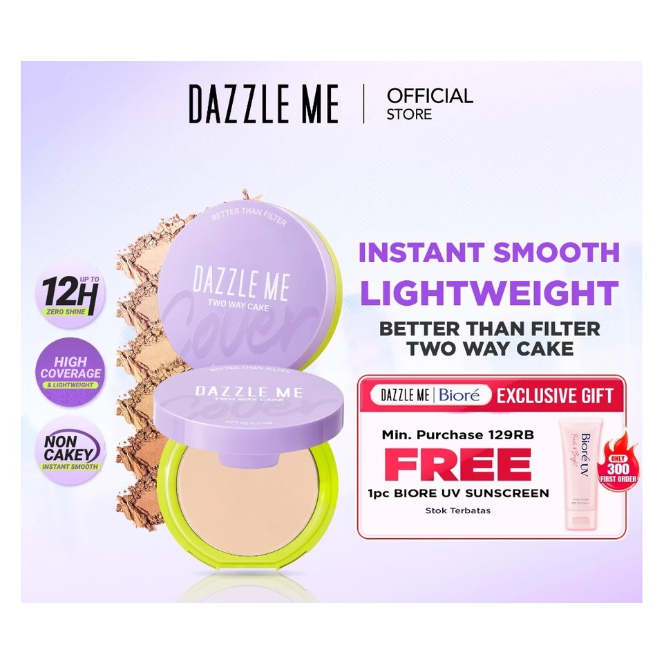 HEBE Beauty Style DAZZLE ME Better Than Filter Double Kill Two Way Cake Powder 05 Soft Tan