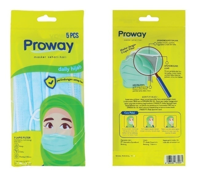 Proway Masker Hijab 3ply - 5pcs