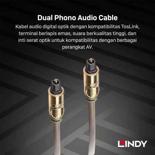 LINDY Toslink SPDIF Digital Audio Optical Premium Cable 1 meter 37881