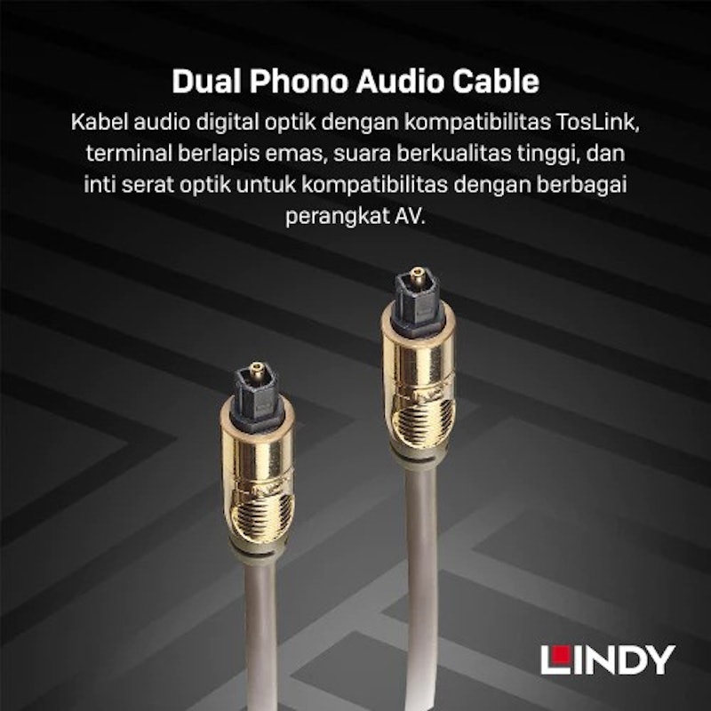LINDY Toslink SPDIF Digital Audio Optical Premium Cable 1 meter 4