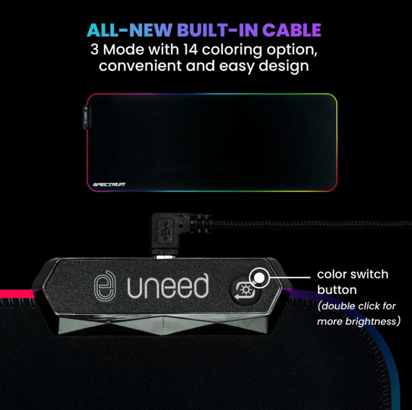 Uneed Indonesia UNEED Mousepad Gaming RGB Spectrum Speed Edition  UMP411