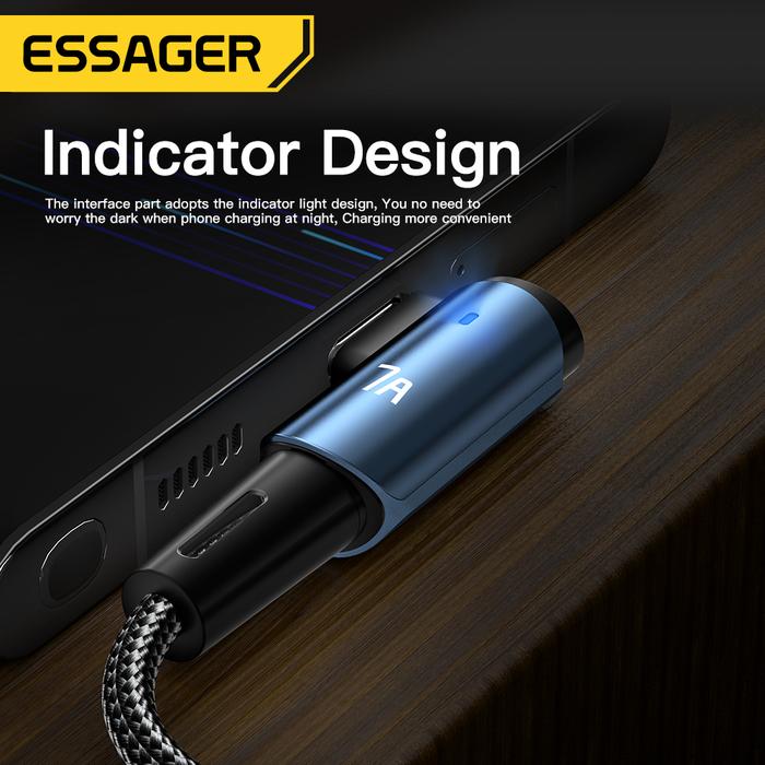 Essager 7A 100W Quick Charging USB-A to USB-C Data Cable