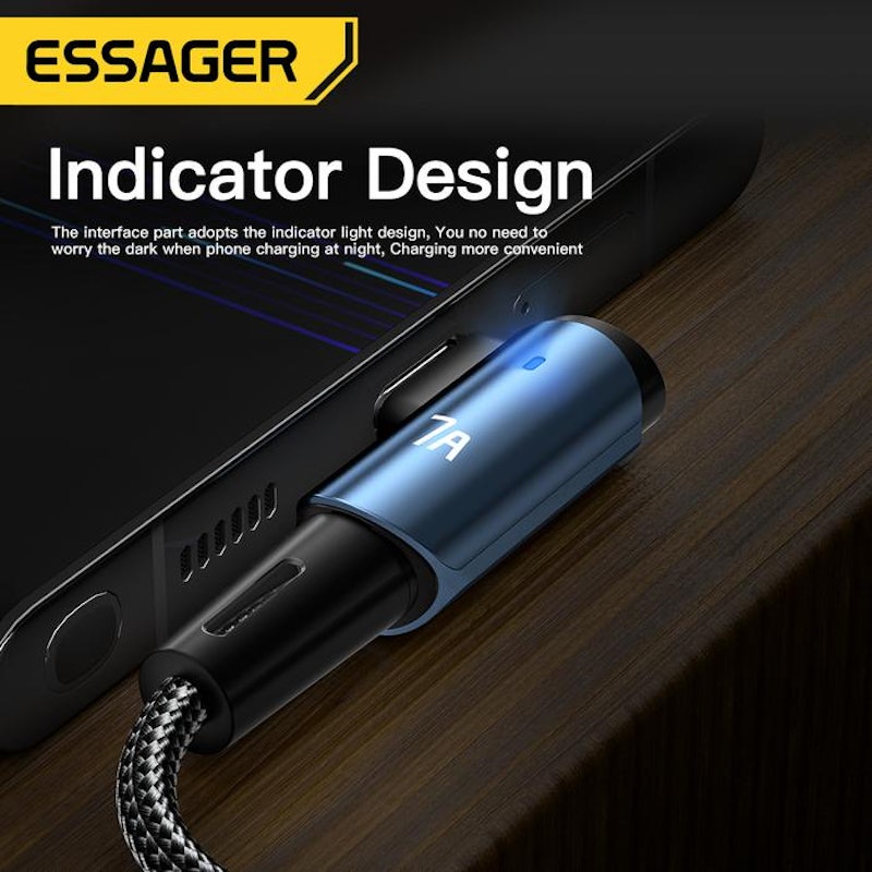 Essager 7A 100W Quick Charging USB-A to USB-C Data Cable 3