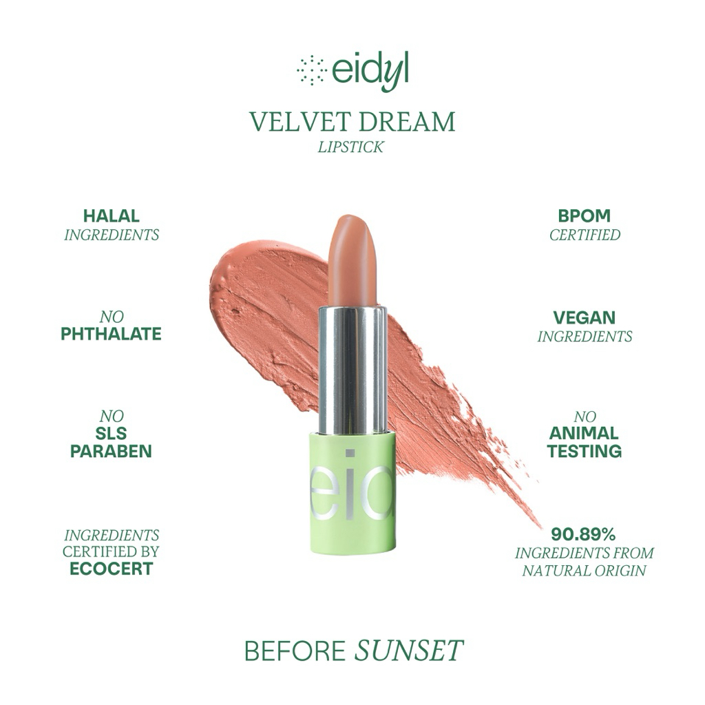Eidyl Natura Indonesia Citra Ayuningtyas Eidyl Velvet Dream Lipstick Before Sunset
