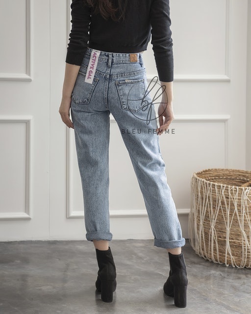 Boyfriend Jeans Ripped Furing Highwaist