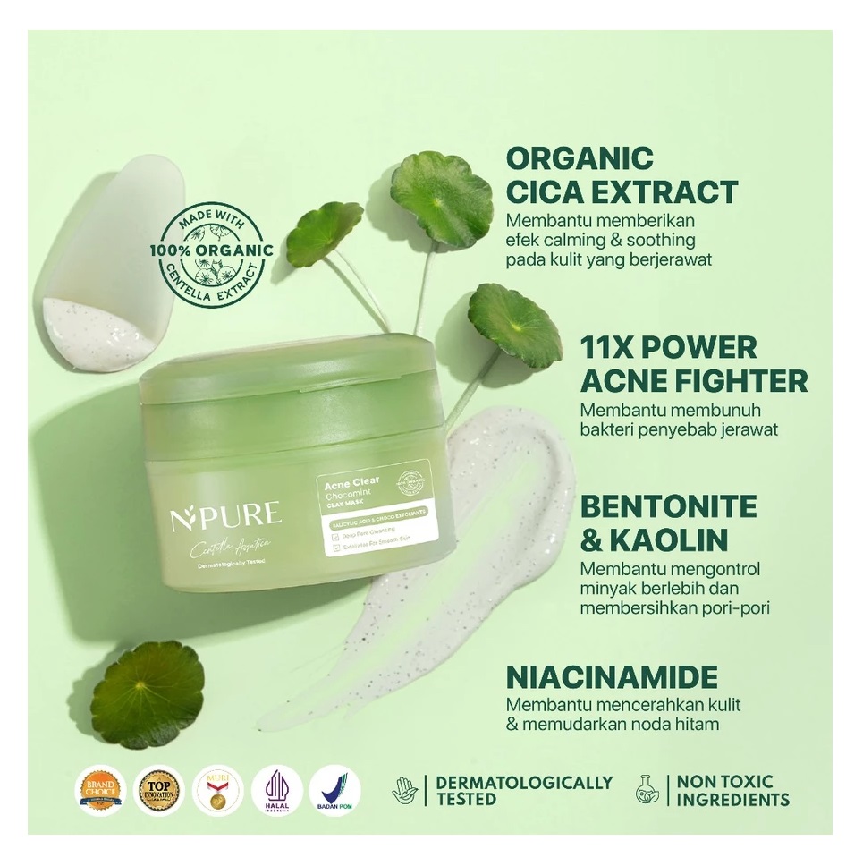 Penta Natural Kosmetindo N'PURE Acne Acne Clear Chocomint Clay Mask