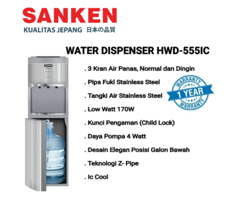 Sanken Argadwija Sanken Dispenser Galon Bawah  HWD-C555IC