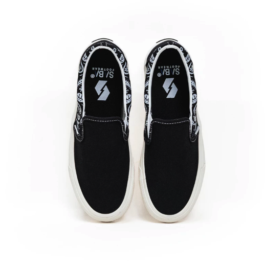 SABA Slip on Paisley Black White  2