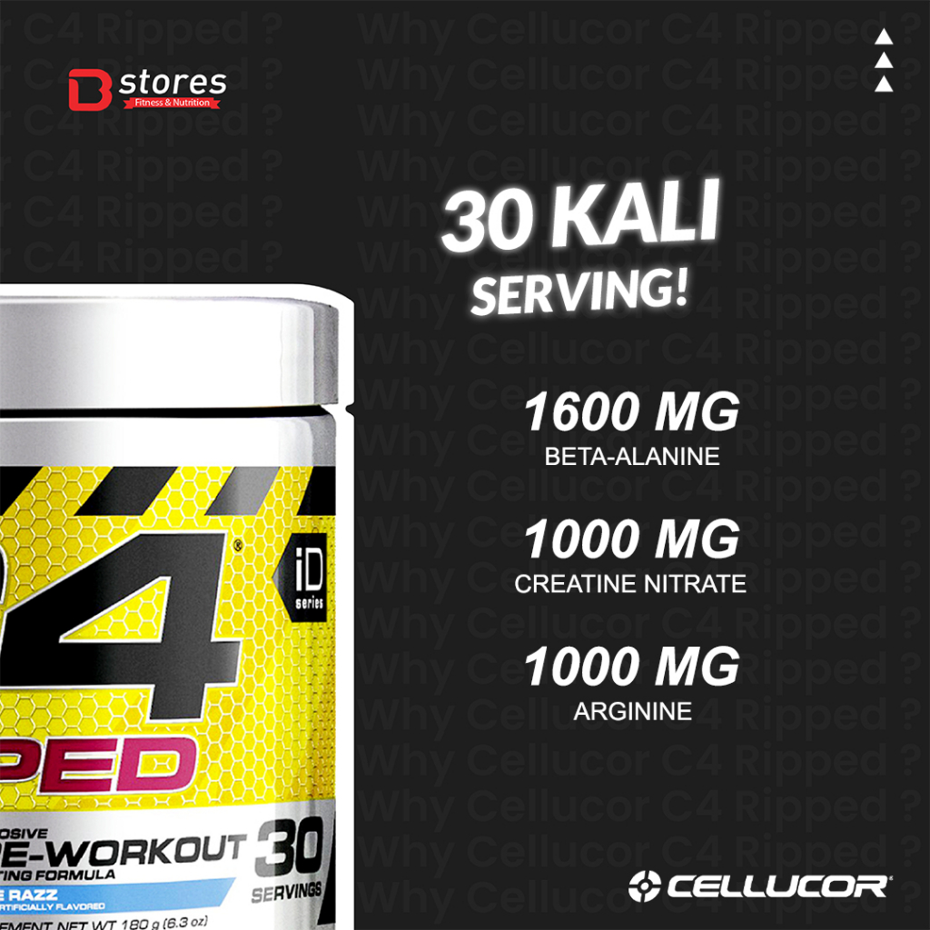 CELLUCOR C4 Ripped Pre-Workout Icy Blue Razz 4