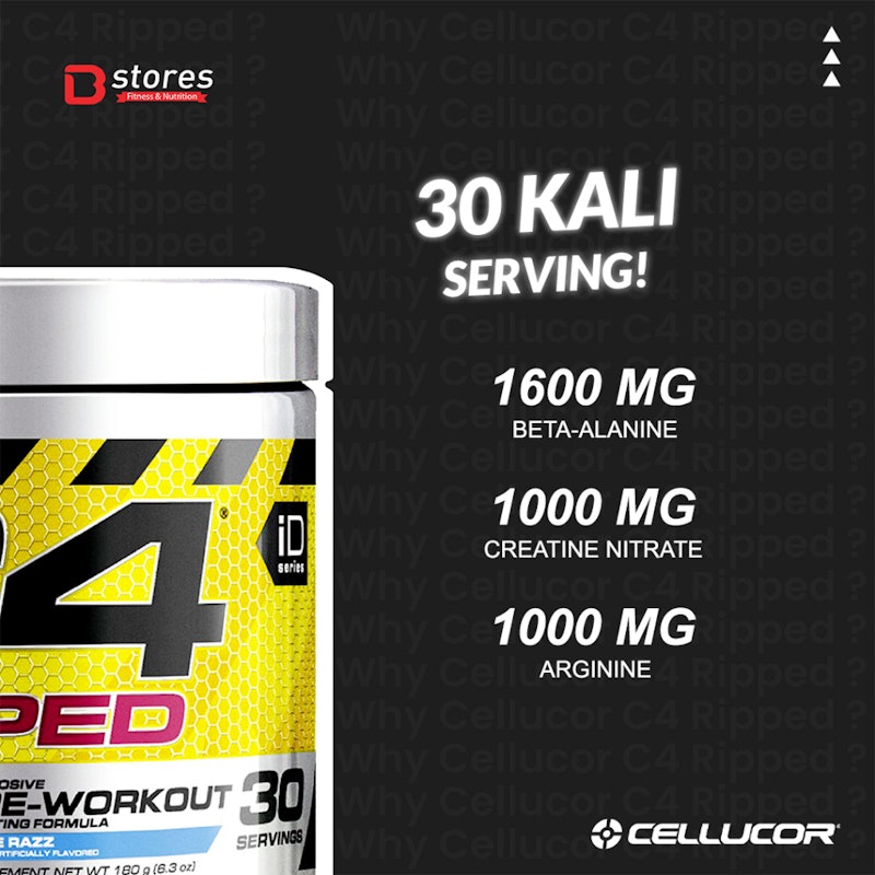 CELLUCOR C4 Ripped Pre-Workout Icy Blue Razz 4
