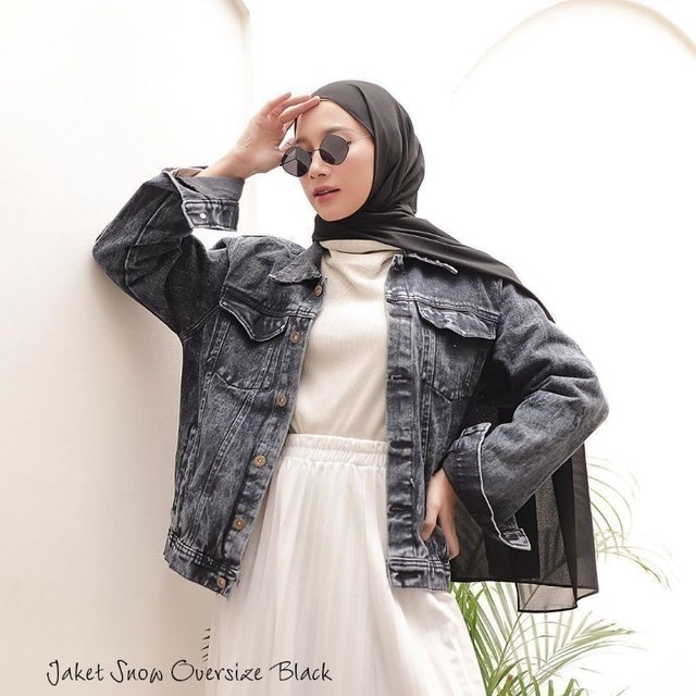 Orimoza  Jaket Jeans Wanita Oversize