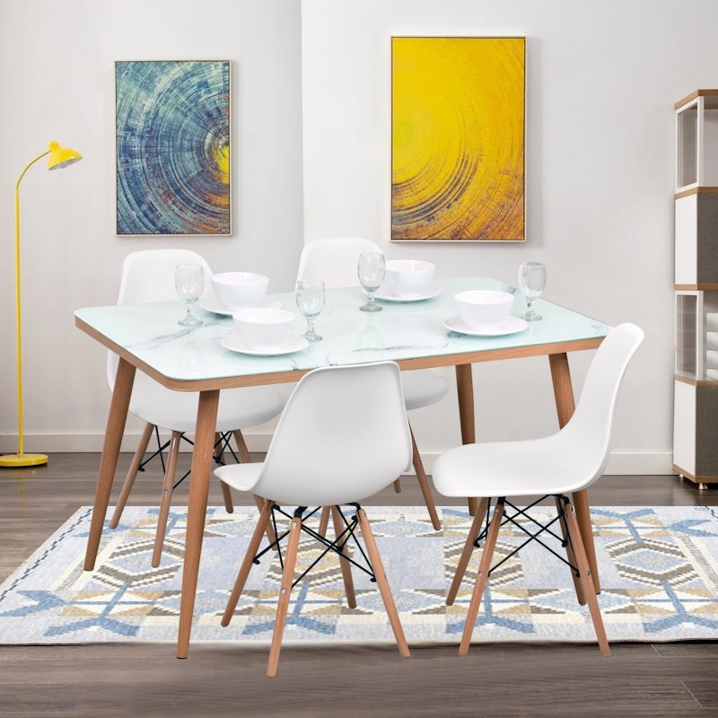 Meja Makan Set Minimalis Kiona Millenial - Putih 2