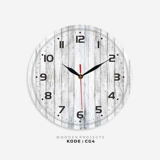 Wooden Projects Jam Dinding Kayu Vintage CG