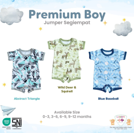  Libby Baby Premium Jumper Segiempat Motif Boy