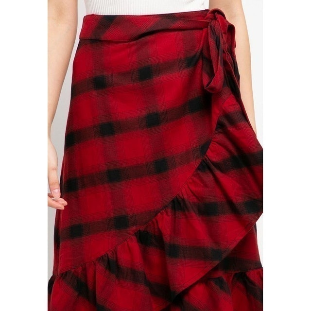 Wrapped Flannel Skirt 3