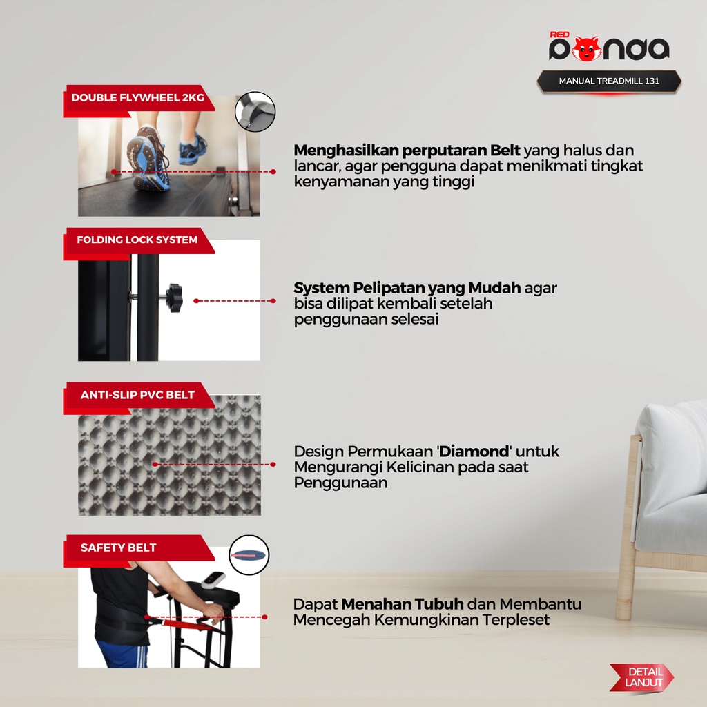  Redpanda Multifunctional Manual Treadmill  TM 131