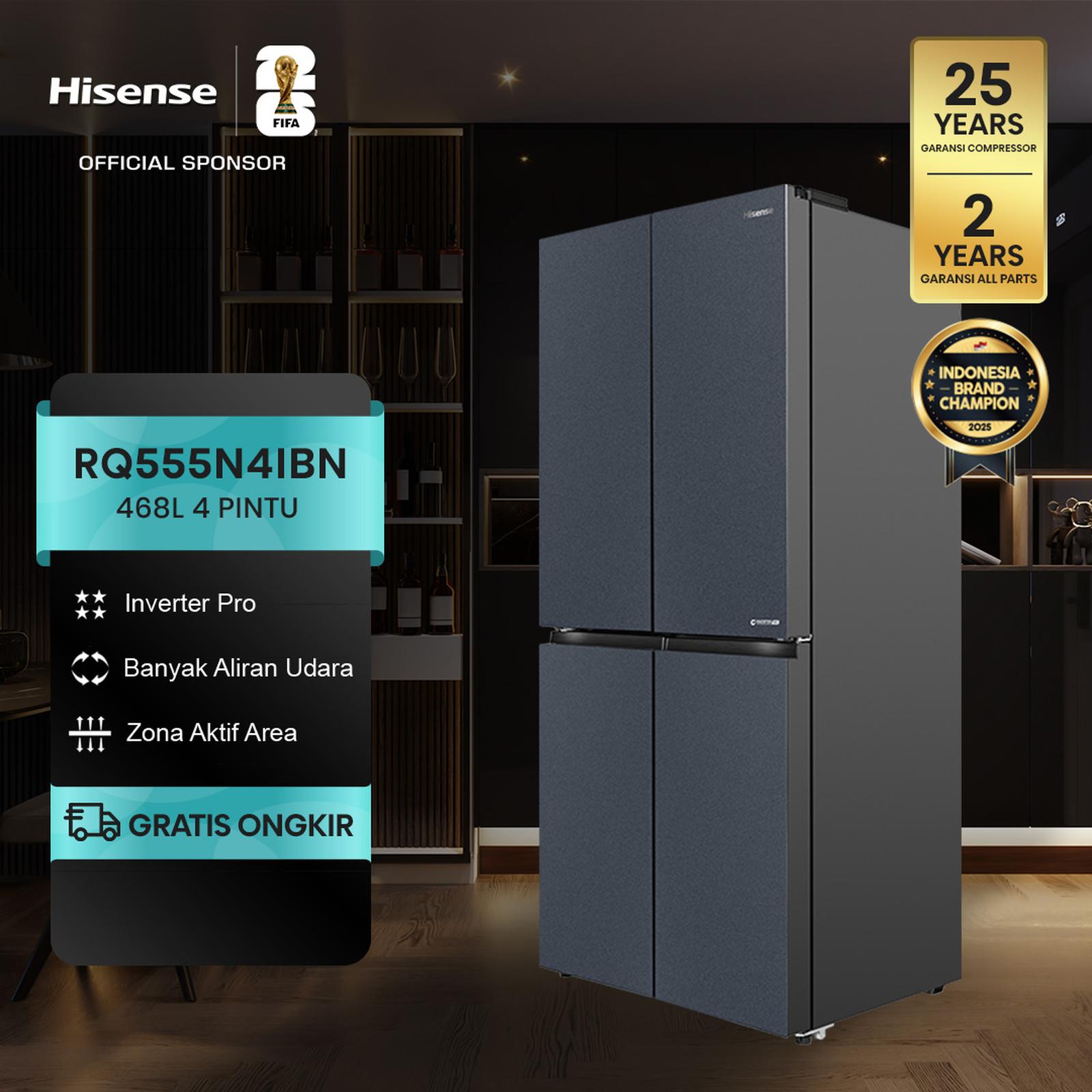 Hisense Hisense Kulkas 4 Pintu L Gross Capacity  RQ555N4IBN