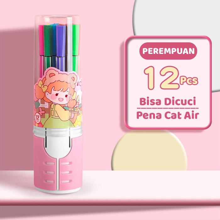  Aimilo 1 Set Hexagonal Watercolor Marker Pen Astronot 12