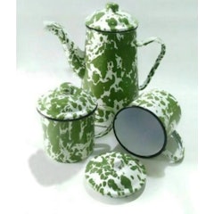 Set Teko Cangkir Lurik Jadul