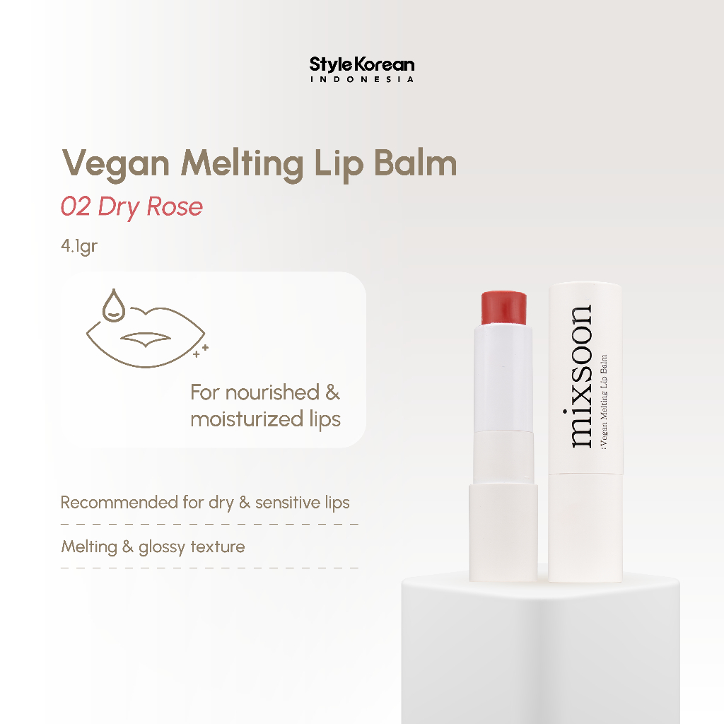  mixsoon Vegan Melting Lip Balm 02 Dry Rose
