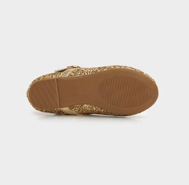 Multitrend Indo Mothercare Gold Glitter Ballerina Shoes
