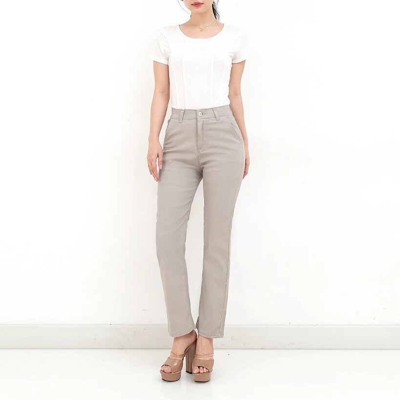Nuber Slim Fit High Waist Chinos Pansy 02