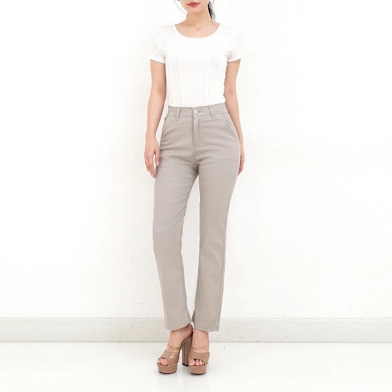 Nuber Slim Fit High Waist Chinos Pansy 4