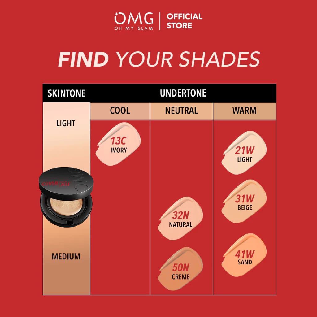 Paragon Technology and Innovation OMG Oh My Glam Coverlast Cushion 13C Ivory