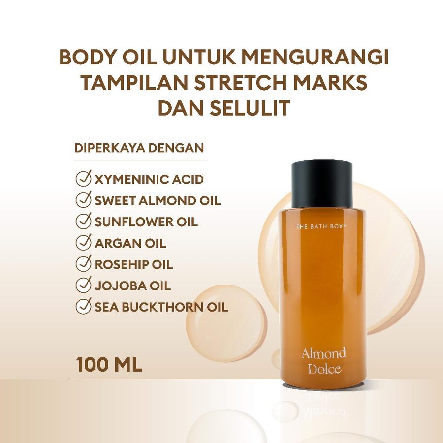 Mitra Kreasi Natural THE BATH BOX® Almond Dolce Supple Body Oil 