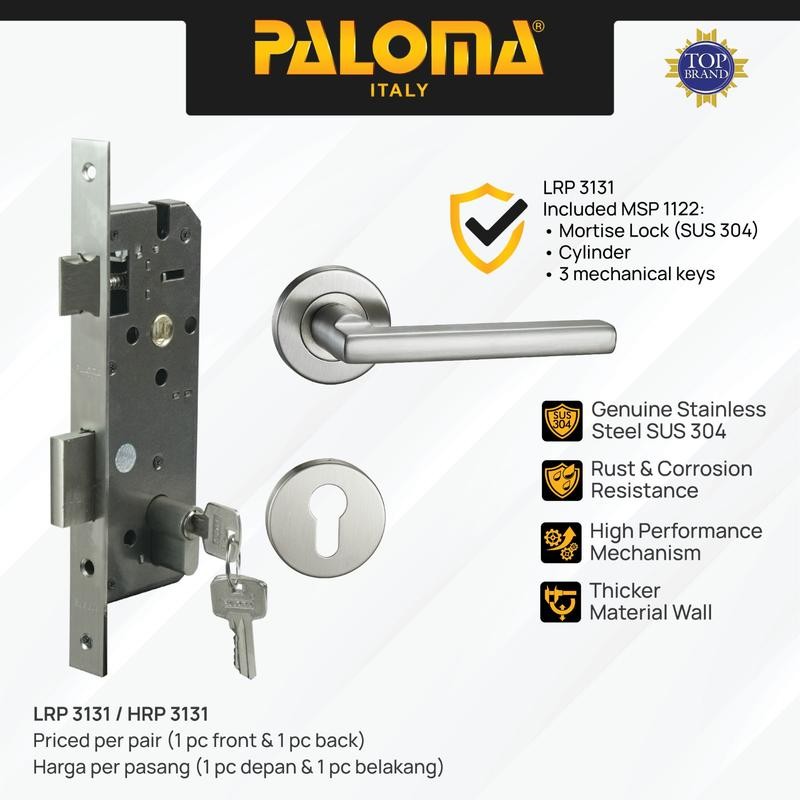 Paloma Hardware Paloma Luzern Stainless Steel SUS 304 Lever Handle Roses LRP 3131