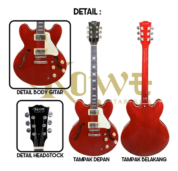 Kowe Gitar Elektrik Hollow Vintage 3