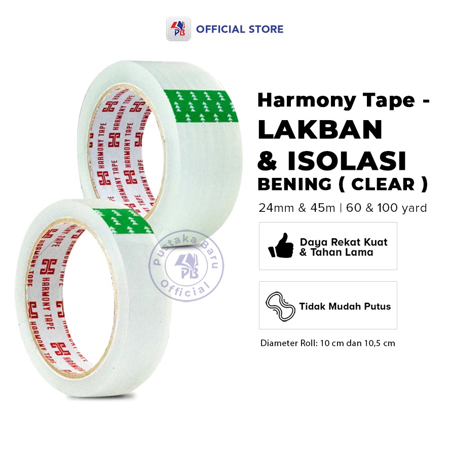 Harmony Tape Lakban Clear Kecil 24mm 2