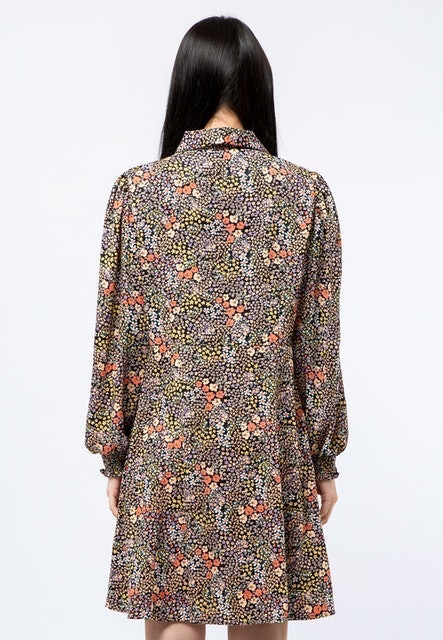 Delamibrands The Executive Printed Long Sleeves Mini Dress