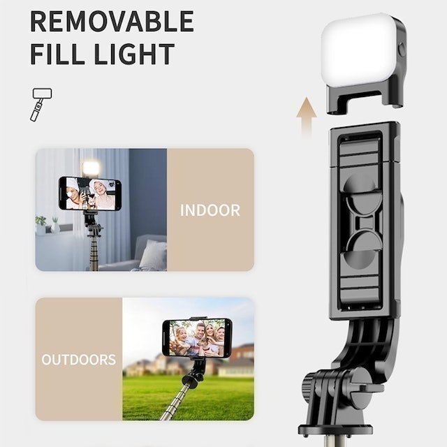 Bestool Q10S Tongsis Bluetooth with Fill Light Tripod