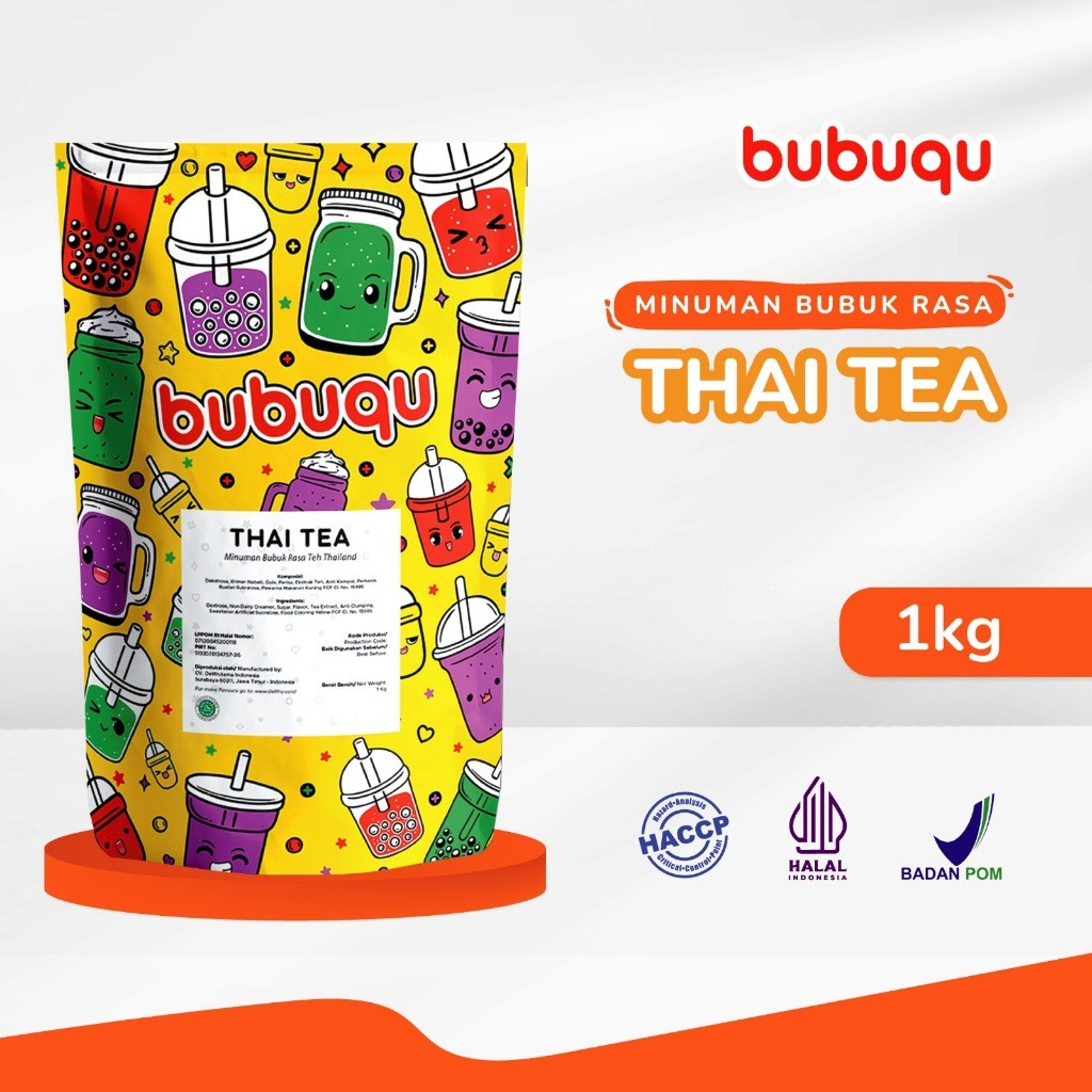 Delifrutama Indonesia Bubuqu Thai Tea 