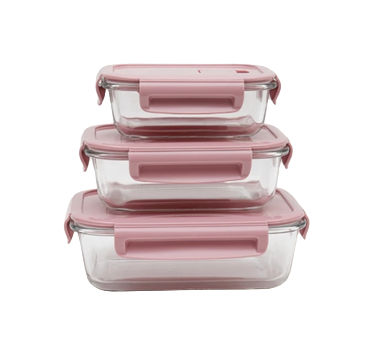 Pero Glass Container Set of 3 Pyrex