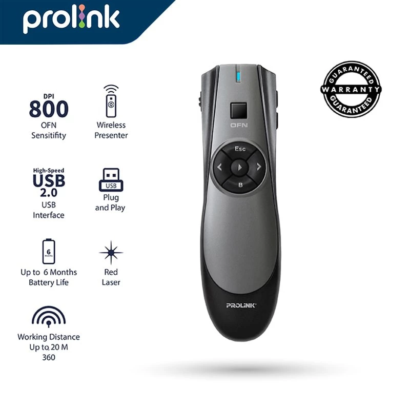 Prolink Wireless Presenter with Air Mouse 5