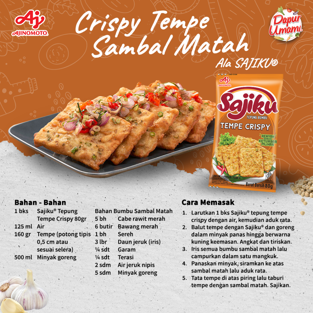Ajinomoto Sajiku® Tepung Bumbu Tempe Crispy