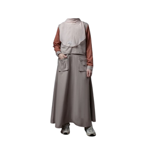 Jilbrave Karleen Dress Gamis Hijab Boyish Casual One Set Vest 
