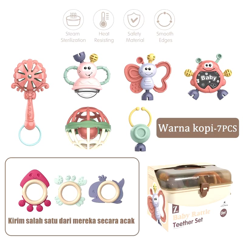 Gaudi Gaudi Baby Rattle Teether 7 pcs Box