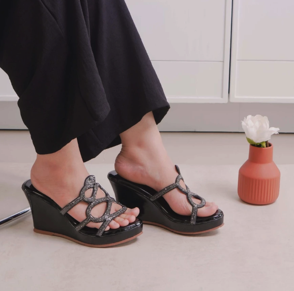  Sara Sara Alana Sandal Wedges Wanita