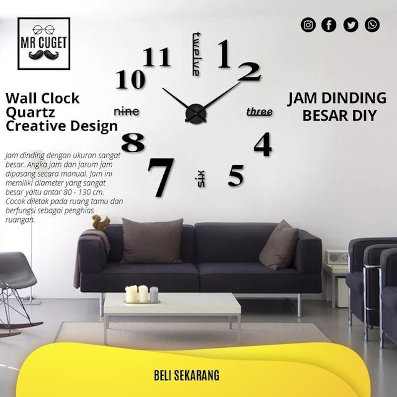 Jam Dinding Raksasa 3D 3