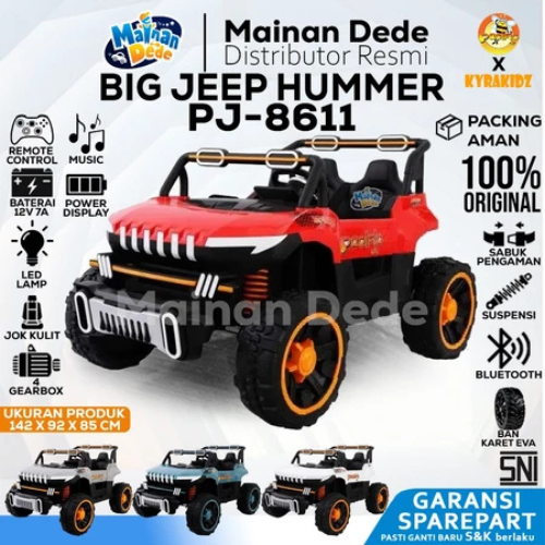  Pasific x Kyrakidz Mobil Aki Anak Jeep Hummer PJ-8611