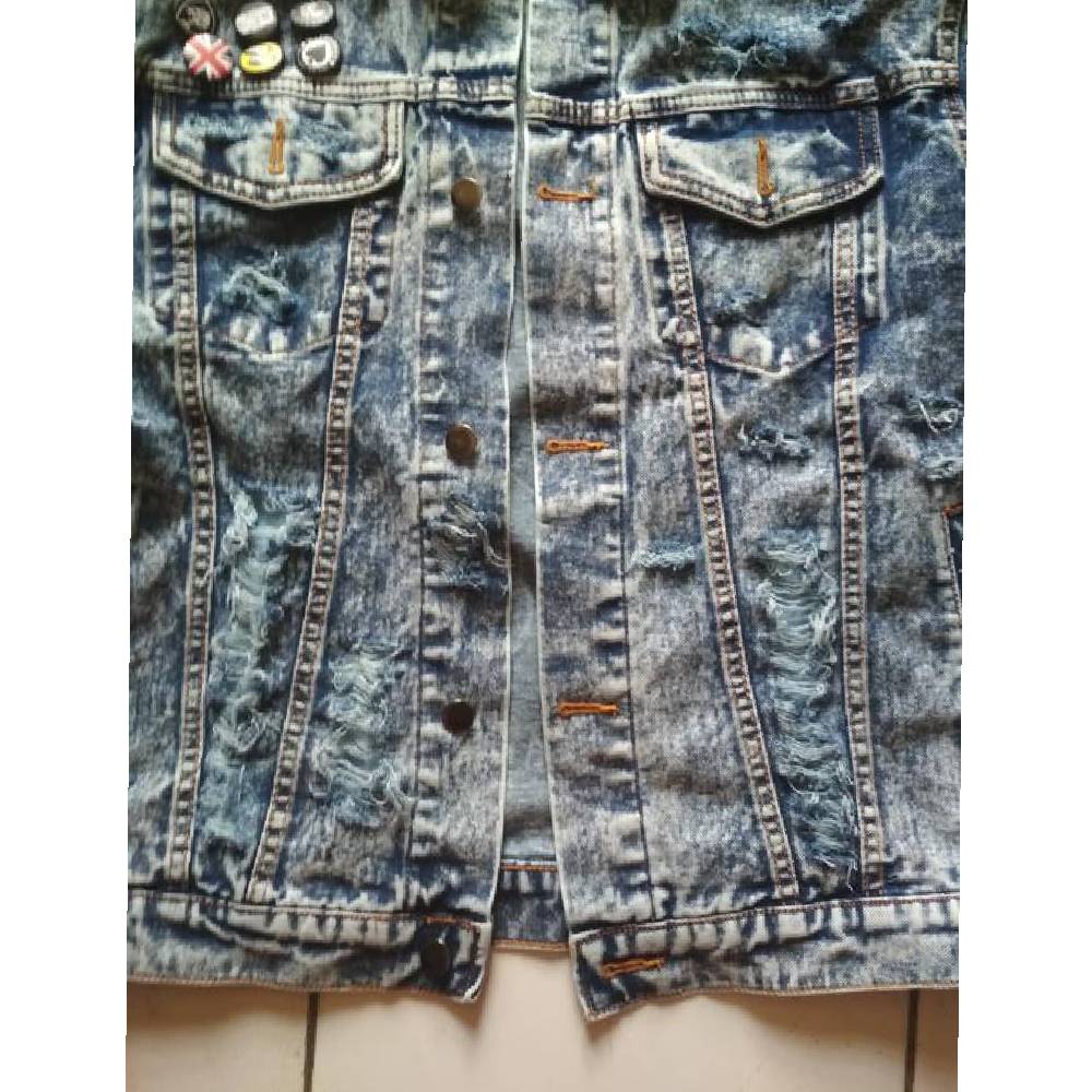 Galfinc Indonesia Galfinc Jaket Jeans Viking Ripped Sandwash