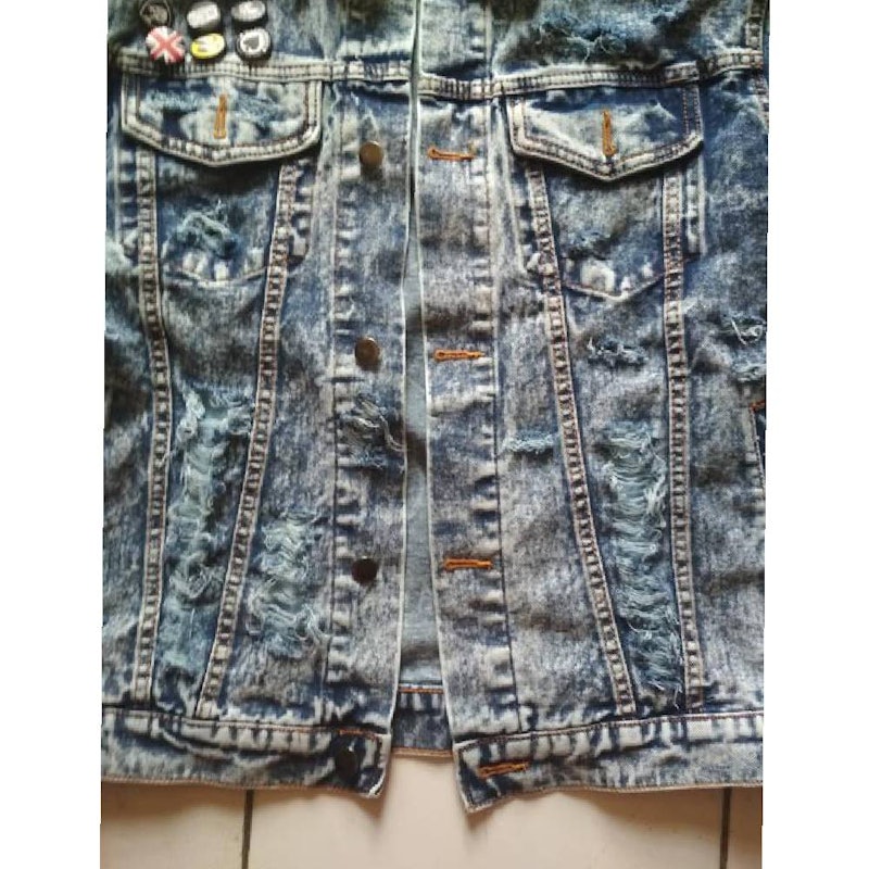 Galfinc Jaket Jeans Viking Ripped Sandwash 3